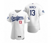 Los Angeles Dodgers #13 Max Muncy White 2020 World Series Champions Authentic Jersey