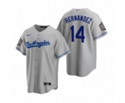 Los Angeles Dodgers #14 Enrique Hernandez Gray 2020 World Series Replica Road Jersey