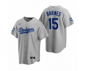 Los Angeles Dodgers #15 Austin Barnes Gray 2020 World Series Champions Replica Jersey