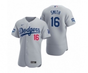 Los Angeles Dodgers #16 Will Smith Gray 2020 World Series Champions Authentic Jersey