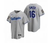 Los Angeles Dodgers #16 Will Smith Gray 2020 World Series Replica Jersey