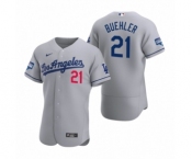Los Angeles Dodgers #21 Walker Buehler Gray 2020 World Series Champions Road Authentic Jersey