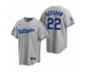 Los Angeles Dodgers #22 Clayton Kershaw Gray 2020 World Series Champions Road Replica Jersey