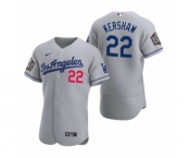 Los Angeles Dodgers #22 Clayton Kershaw Nike Gray 2020 World Series Authentic Road Jersey