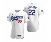 Los Angeles Dodgers #22 Clayton Kershaw White 2020 World Series Champions Authentic Jersey