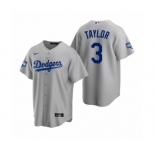 Los Angeles Dodgers #3 Chris Taylor Gray 2020 World Series Champions Replica Jersey