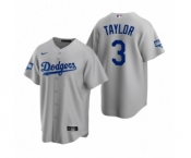 Los Angeles Dodgers #3 Chris Taylor Gray 2020 World Series Champions Replica Jersey