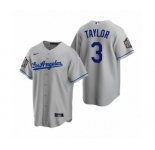 Los Angeles Dodgers #3 Chris Taylor Gray 2020 World Series Replica Road Jersey