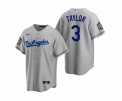 Los Angeles Dodgers #3 Chris Taylor Gray 2020 World Series Replica Road Jersey