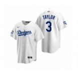 Los Angeles Dodgers #3 Chris Taylor White 2020 World Series Champions Replica Jersey