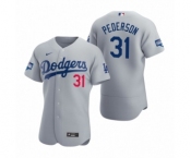 Los Angeles Dodgers #31 Joc Pederson Gray 2020 World Series Champions Authentic Jersey