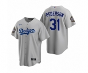 Los Angeles Dodgers #31 Joc Pederson Gray 2020 World Series Replica Jersey
