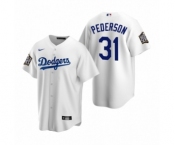 Los Angeles Dodgers #31 Joc Pederson White 2020 World Series Replica Jersey