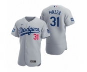 Los Angeles Dodgers #31 Mike Piazza Gray 2020 World Series Champions Authentic Jersey
