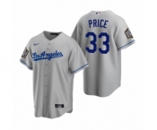 Los Angeles Dodgers #33 David Price Gray 2020 World Series Replica Road Jersey
