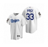 Los Angeles Dodgers #33 David Price White 2020 World Series Replica Jersey