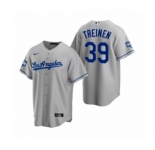 Los Angeles Dodgers #39 Blake Treinen Gray 2020 World Series Champions Road Replica Jersey