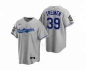 Los Angeles Dodgers #39 Blake Treinen Gray 2020 World Series Replica Road Jersey