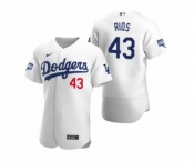 Los Angeles Dodgers #43 Edwin Rios White 2020 World Series Champions Authentic Jersey