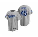 Los Angeles Dodgers #45 Matt Beaty Gray 2020 World Series Champions Replica Jersey