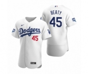 Los Angeles Dodgers #45 Matt Beaty White 2020 World Series Champions Authentic Jersey