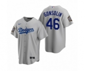 Los Angeles Dodgers #46 Tony Gonsolin Gray 2020 World Series Replica Jerseys