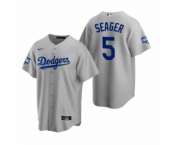 Los Angeles Dodgers #5 Corey Seager Gray 2020 World Series Champions Replica Jersey