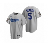 Los Angeles Dodgers #5 Corey Seager Gray 2020 World Series Replica Jersey