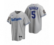 Los Angeles Dodgers #5 Corey Seager Gray 2020 World Series Replica Road Jersey