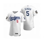 Los Angeles Dodgers #5 Corey Seager Nike White 2020 World Series Authentic Jersey