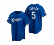 Los Angeles Dodgers #5 Corey Seager Royal 2020 World Series Champions MVP Replica Jersey