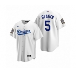 Los Angeles Dodgers #5 Corey Seager White 2020 World Series Replica Jersey
