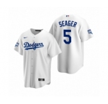 Los Angeles Dodgers #5 Corey Seager White MVP 2020 World Series Champions Replica Jersey