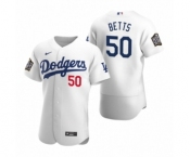 Los Angeles Dodgers #50 Mookie Betts Nike White 2020 World Series Authentic Jersey