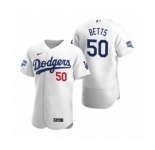 Los Angeles Dodgers #50 Mookie Betts White 2020 World Series Champions Authentic Jersey