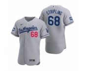 Los Angeles Dodgers #68 Ross Stripling Gray 2020 World Series Champions Road Authentic Jersey