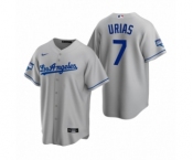 Los Angeles Dodgers #7 Julio Urias Gray 2020 World Series Champions Road Replica Jersey