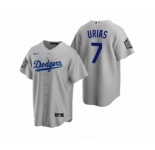 Los Angeles Dodgers #7 Julio Urias Gray 2020 World Series Replica Jersey
