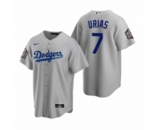 Los Angeles Dodgers #7 Julio Urias Gray 2020 World Series Replica Jersey