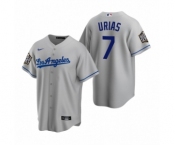 Los Angeles Dodgers #7 Julio Urias Gray 2020 World Series Replica Road Jersey