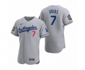 Los Angeles Dodgers #7 Julio Urias Nike Gray 2020 World Series Authentic Road Jersey