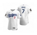 Los Angeles Dodgers #7 Julio Urias Nike White 2020 World Series Authentic Jersey