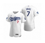 Los Angeles Dodgers #7 Julio Urias White 2020 World Series Champions Authentic Jersey