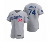 Los Angeles Dodgers #74 Kenley Jansen Gray 2020 World Series Champions Road Authentic Jersey