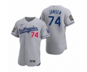 Los Angeles Dodgers #74 Kenley Jansen Nike Gray 2020 World Series Authentic Road Jersey