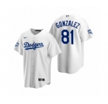 Los Angeles Dodgers #81 Victor Gonzalez White 2020 World Series Champions Replica Jersey