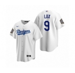 Los Angeles Dodgers #9 Gavin Lux White 2020 World Series Replica Jersey