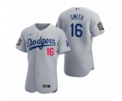 Men's Los Angeles Dodgers #16 Will Smith Nike Gray 2020 World Series Authentic Jerseys
