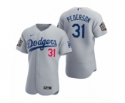 Men's Los Angeles Dodgers #31 Joc Pederson Nike Gray 2020 World Series Authentic Jersey