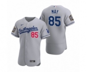 Men's Los Angeles Dodgers #85 Dustin May Nike Gray 2020 World Series Authentic Jersey